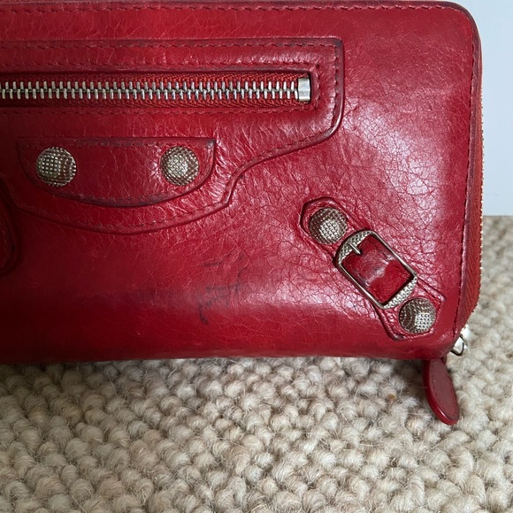 BALENCIAGA red full zip wallet - Picture 7 of 8